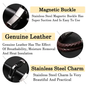Bracelet Simple à Double couche en cuir véritable pour homme, cordon doré et argenté, boucle en acier inoxydable, Bracelet enveloppant de base