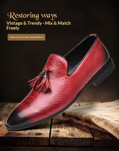 รองเท้าหนังวัวลายสัตว์สำหรับผู้ชาย สวมใส่สบาย ระบายอากาศได้ดี กันลื่น เหมาะสำหรับงานแต่งงาน ธุรกิจ และขับรถในฤดูร้อน - Product Image 6