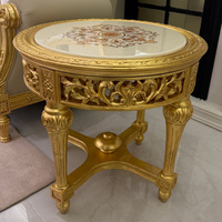 Table d'appoint de style baroque rococo royal français de Versailles, en bois sculpté doré, nacre et laque nacrée brillante, pour manoir