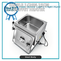 Bain-marie électrique professionnel en acier inoxydable pour comptoir, 1/2 GN x 15 cm, 600 W, 110 V/220 V