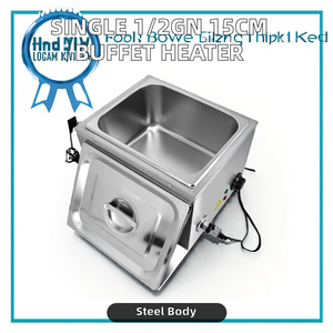 Baño María Eléctrico Profesional de Acero Inoxidable para Mostrador, 1/2 GN x 15 cm, 600W, 110V/220V - Product Image 1