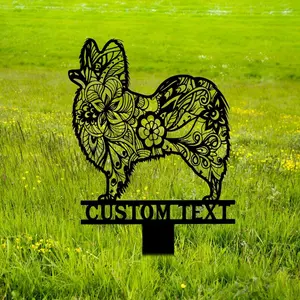 Custom Flower Decoration Butterfly Dog Gift Dog Garden Sign Outdoor Decoration Grave Decoration