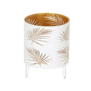 Hot-selling Embossed Gold &amp; <strong>White</strong> <strong>Candlestick</strong> Covers with Hollow-out Patterns - Home Decor - Product Image 1