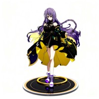 Standee en plastique acrylique de haute qualité, double face, thème d'amour de dessin animé, anime, personnalisable, décoration de bureau, holographique