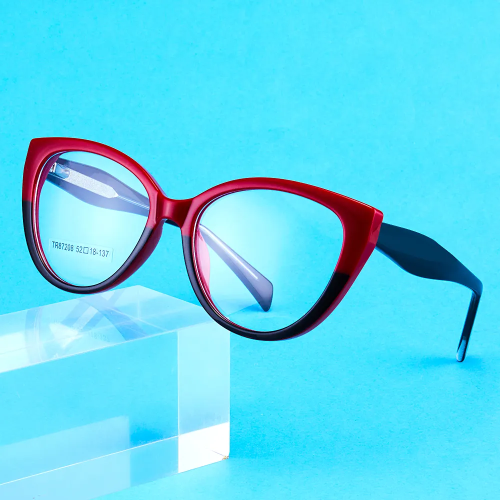 TR87208 nuove montature per occhiali in metallo occhi di gatto luce blu ottica che blocca Computer occhiali occhiali inox montatura per occhiali