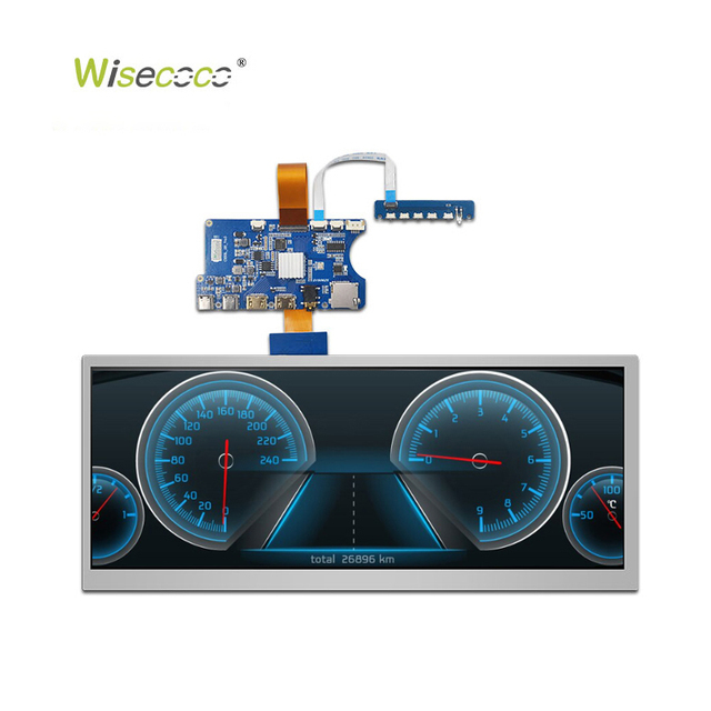 Wisecoco Electric Motorcycle Instrument Cluster Lcd Display Solution 12.3 Inch LVDS Lcd Module Stretch Bar Display