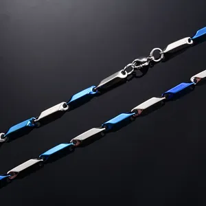 Collier ras du cou en acier inoxydable de 2,5 mm/3 mm de large, maillons en forme de barre, style bambou, pour femmes et hommes, accessoires de bijoux en métal tendance rock - Product Image 5
