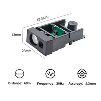 Siman SDBM-60 Modul Sensor Jarak Laser Seri 60m Presisi Tinggi Akurasi 3mm 3-20Hz Antarmuka UART Dapat Dikonfigurasi Tinggi