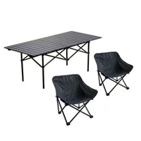 Table pliante d'extérieur moderne, réglable en hauteur, style Egg-Roll, en tissu carbone, pour le camping