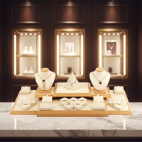 Présentoir à bijoux haut de gamme personnalisé en daim et MDF, buste de mannequin pour colliers, bagues, boucles d'oreilles, vitrine de luxe pour boutique