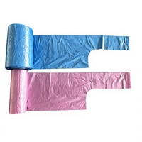 Sacs poubelles en plastique jetables personnalisés pour bureau avec poignées, sacs T-shirt de cuisine de haute qualité avec fond à fermeture étoile, vente en gros