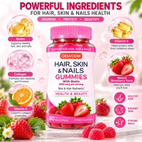 Bonbons Gommeux Beauté Marque Blanche Biotine Collagène Vitamine C/E pour Cheveux, Peau, Ongles, Soutien Immunitaire et Peau des Femmes Enceintes
