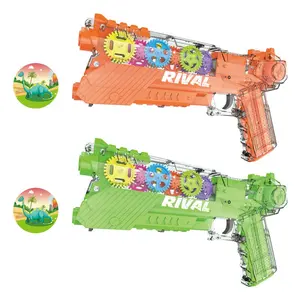 SamToy Mainan Pistol Plastik Elektrik Juguete, Mainan Pistol Proyektor Transparan Perlengkapan Interaktif untuk Anak-anak