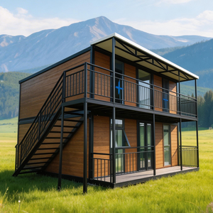 Villa conteneur modulaire de luxe écologique moderne préfabriquée extensible et pliable à deux étages de 20/40 pieds pour bureau extérieur 1/2/3/4 - Product Image 1