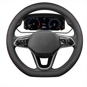 Housse de <span class=keywords><strong>volant</strong></span> de voiture en cuir pour VW Volkswagen Golf <span class=keywords><strong>4</strong></span> 5 6 7 GTI Touran <span class=keywords><strong>Polo</strong></span> Jetta Passat Tiguan Touareg Magotan Phaeton B - Product Image 1
