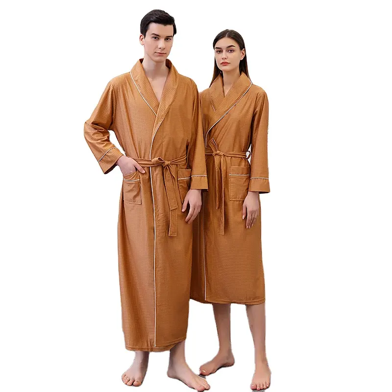 2022 New Hotel Waffle Robes thin Robes Knit Bath cape luxury Sleepwear for women and men