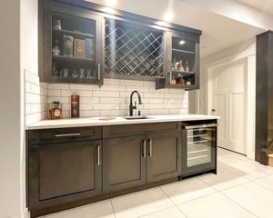 Meuble bar intégré CANA de haute qualité, style Shaker, station café d'angle contemporaine avec base de rangement et tour à linge haute - Product Image 6