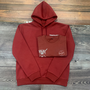 Felpe con cappuccio 320 GSM in morbido cotone con Logo personalizzato felpe con cappuccio da <span class=keywords><strong>uomo</strong></span> semplici felpe rosse stampa serigrafia essenziali invernali - Product Image 1