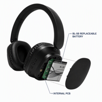 Headphone Nirkabel Over Ear Dengan Baterai Lepas Pasang, Headset Stereo Bluetooth 6.0, Bantalan Telinga Lipat Nyaman Grosir OEM ODM