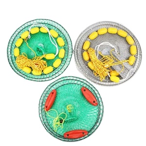 Pêche en <span class=keywords><strong>mer</strong></span>, Portable, pliable, flottant, poisson, crevettes, filet, piège, Cage de gardien de pêche - Product Image 3