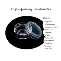 Mini pots cosmétiques vides 5g rose, noir, blanc, petits, en plastique, pour blush et gommage pour les lèvres, avec couvercles colorés, lot de 100 pièces, les plus vendus