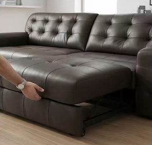 Canapé inclinable électrique en cuir gris de luxe, mobilier de salon moderne et fonctionnel, canapé 3 places avec charge USB - Product Image 3