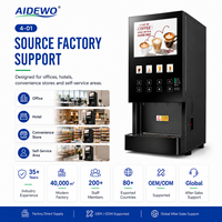 Aidewo YKT4-01 Fully Automatic Commercial Coffee Vending Machine 4 Powder Tanks 6 Flavors Hot/Cold Instant Coffee 110V/60Hz
