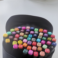 Ensemble de 60 marqueurs d'art à double pointe avec pochette zippée pour l'école et les loisirs créatifs