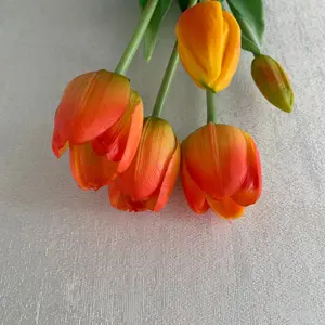 Gomma Morbida di alta qualità Fiori Artificiali Tulipani Real Touch per la Cerimonia Nuziale Bouquet Casa Partito decor