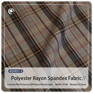 Kain Melange Check Stretch Berbahan Benang TR Fashion Grosir untuk Bahan Pakaian Kemeja, Gaun, Jaket, Celana Custom - Product Image 3