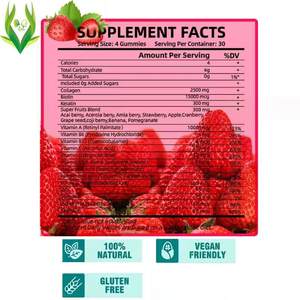 Gomitas de Colágeno con Biotina Personalizadas de Fábrica, Aumentan la Energía, Promueven la Salud Intestinal, Suplemento Nutritivo - Product Image 2