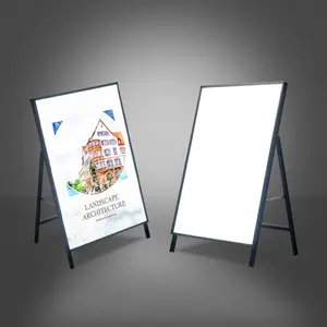 led acrylic lightbox custom floor-standing display vertical poster a board ad large light box advertising portable chargeable