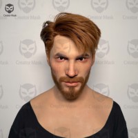 Masque facial réaliste en silicone pour homme avec personnalisation des cheveux pour les fêtes classiques d'Halloween et de cosplay - Écologique et réutilisable