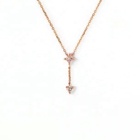 Collier à deux chaînes fantaisie en argent 925 plaqué or 18 carats avec diamants fantaisie, apparence unique et personnalisée de Maimang