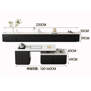 Muebles de lujo modernos para el hogar, soportes de TV y juego de mesa de centro, Unidad de pared, mesa de TV, consola multimedia, mueble de TV para sala de estar - Product Image 2