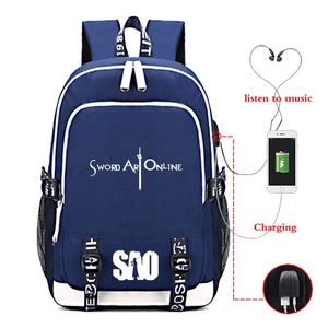 Zaino Impermeabile <span class=keywords><strong>Anime</strong></span> Giapponese SAO, Zaino per Laptop, Zaino da Viaggio con USB, Grande Capacità, Ideale per la <span class=keywords><strong>Scuola</strong></span> - Product Image 6