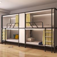Lit de type capsule, lit superposé pour auberge de jeunesse, lit en bois pour chambre d'hôtel, mobilier d'appartement, lit pour dortoir scolaire