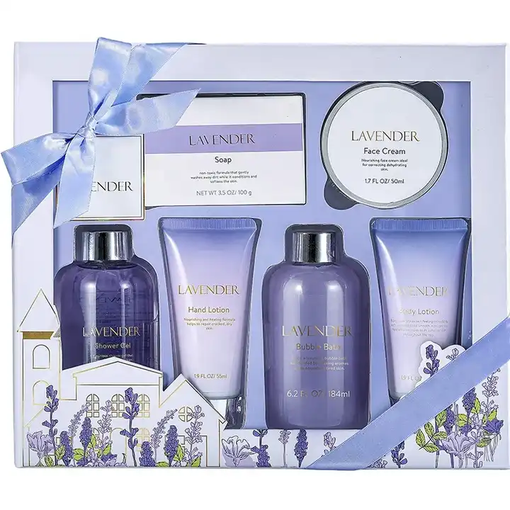 lusso lavanda profumo donne confezione regalo con bagnoschiuma gel doccia  mano e crema per il viso lozione per il corpo bagno set regalo