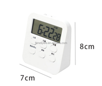 Timer Dapur Elektronik Digital LCD Mini Magnetik dengan Jam Alarm, Timer untuk Pelajar