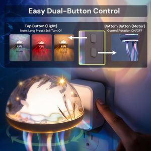 Projecteur LOHAS Veilleuses style méduse <span class=keywords><strong>avec</strong></span> capteur 180 °   Lampe de nuit RGB rotative dynamique pour <span class=keywords><strong>chambre</strong></span> à coucher, pour adultes, adolescents et filles - Product Image 3