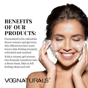 Borrador de enrojecimiento Caléndula Lavado facial Loción vegana suave <span class=keywords><strong>Gel</strong></span> Aceite Hidratante Vitamina C Té verde Faciales calmantes - Product Image 5