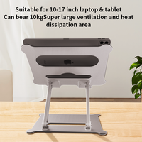 Support pour ordinateur portable en alliage d'aluminium, design ergonomique réglable en hauteur, portable pour le bureau, la bibliothèque, la table, le bureau à domicile, personnalisable