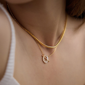 Minimalism New Style Chain Durable 18k Gold Plated Stainless Steel Material Women Stacked Necklace <b>Set</b> for Daily Wear - Product Image 2