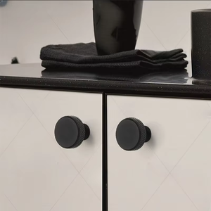 Cabinet Drawer Aluminum Knurl <b>Pulls</b> Handles Knurled Aluminium Profile Knob Kitchen Knurling Aluminium Black T <b>Bar</b> Handle - Product Image 2