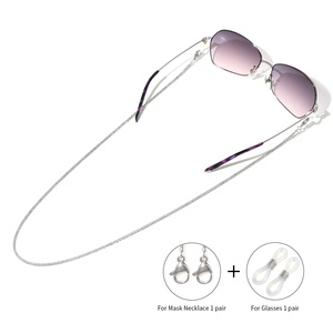 <span class=keywords><strong>Lunettes</strong></span> de soleil à mailles cubaines, luxe, plaqué or 18K, cordon, en acier inoxydable, porte-<span class=keywords><strong>lunettes</strong></span>, chaîne <span class=keywords><strong>2022</strong></span> fine, sangle de masque, 10 pièces - Product Image 3