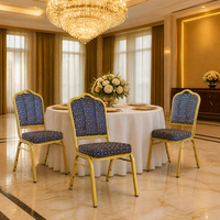 Chaises modernes de haute qualité avec cadre doré, tissu rembourré, couleurs personnalisées, pour hôtels, mariages et événements