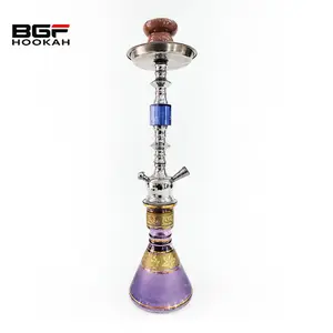 Hot Sale Barato 49cm Ferro Roxo Tamanho Médio Narguile Shisha Fumar Hookah Com Vaso Especial