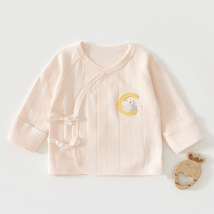 Blusa de Bebé de Algodón Puro sin Costuras, Estilo Monje, 0-3 Meses, Primavera-Otoño, Unisex, Tejido Clase A - Product Image 1