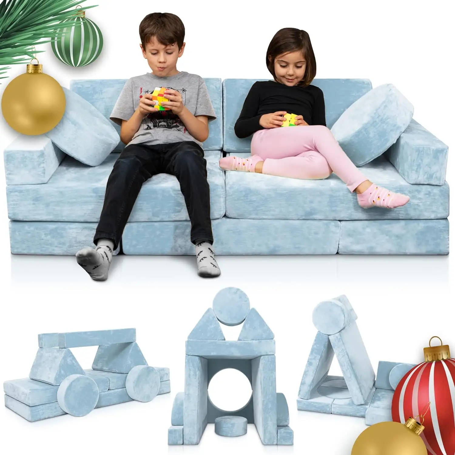 Fortplay yatak odası ve Playroom mobilya çocuk kesit kanepe 14 adet modüler çocuk oyun