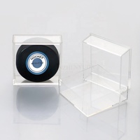 Porte-rondelle de Hockey en acrylique, carré unique 1, porte-rondelle de Hockey en mousse, Design à pression en plastique, présentoir de rondelle de glace Souvenir à collectionner